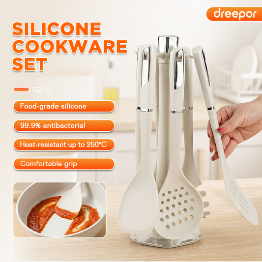 Dreepor 6-Piece Silicone Kitchenware Set – Non-Stick, Heat Resistant, Food-Grade & Baby-Safe