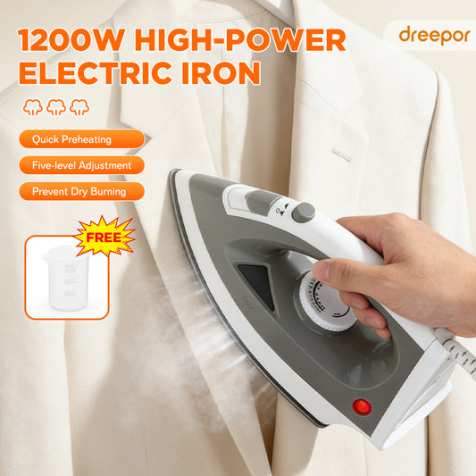 Dreepor Steam Iron – 1200W & 1600W Fast Heating for Easy Wrinkle Removal