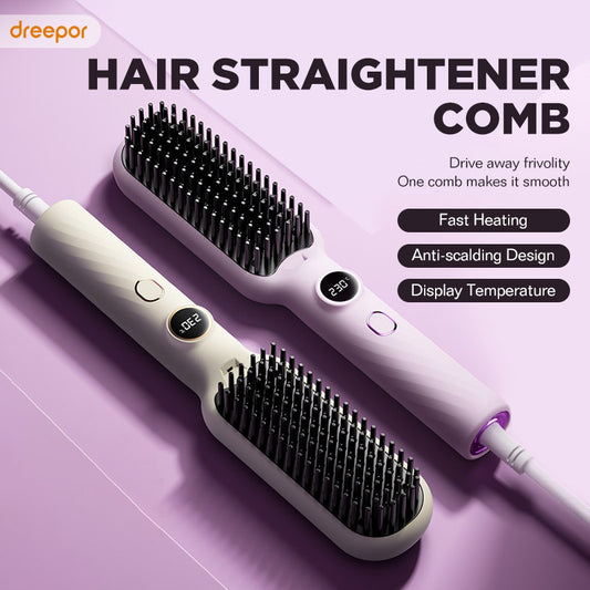Dreepor Negative Ion Straightening Comb - Salon-Perfect Hair at Home