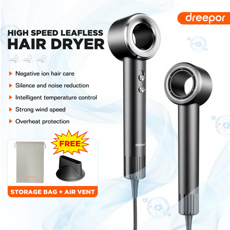 Dreepor High Speed Ionic Hair Dryer – Fast Dry, Low Noise, Salon Hair Dryer PH
