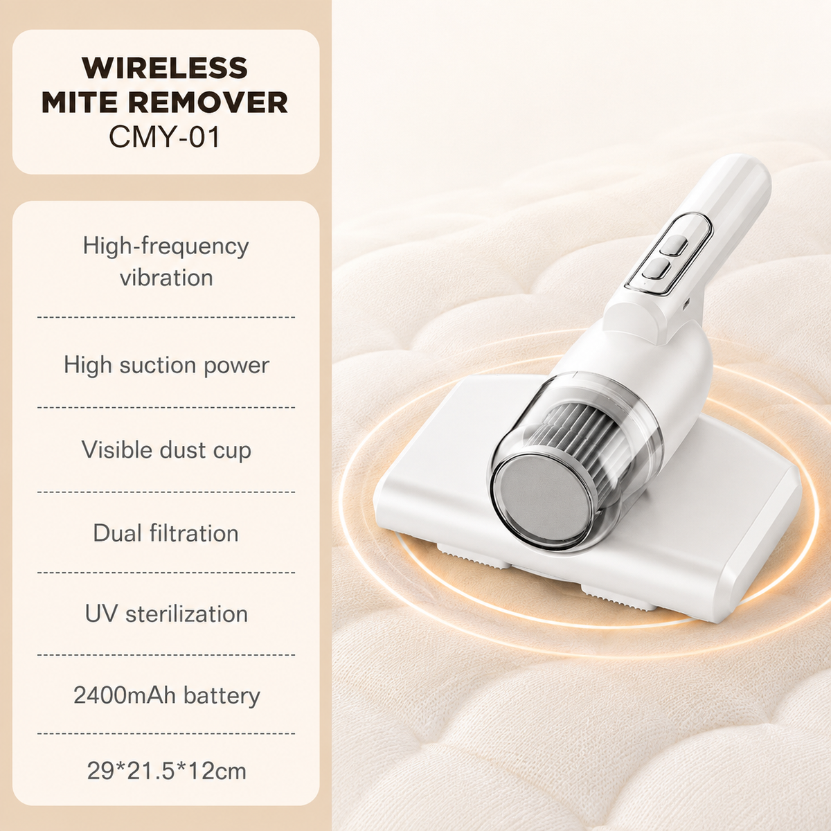 Dreepor Wireless Mite Remover – Deep Cleaning Vacuum for Beds, Sofas & Mattresses