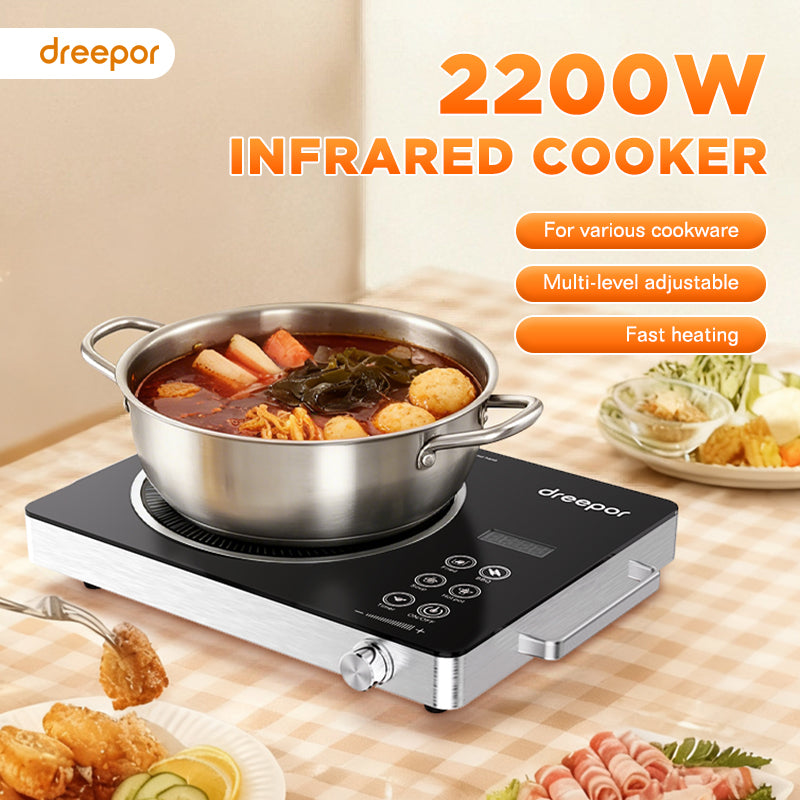Dreepor 2200W Electric Ceramic Cooker – Fast & Easy Cooking for Everyday Meals