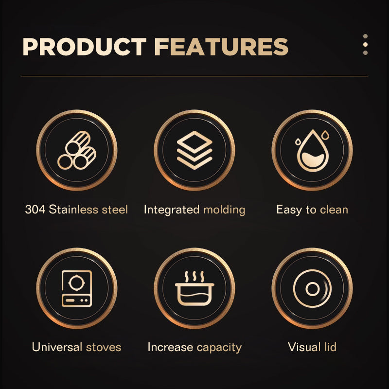 Dreepor 304 Stainless Steel Soup Pot with Glass Lid – Non-Stick Cooking Pot PH