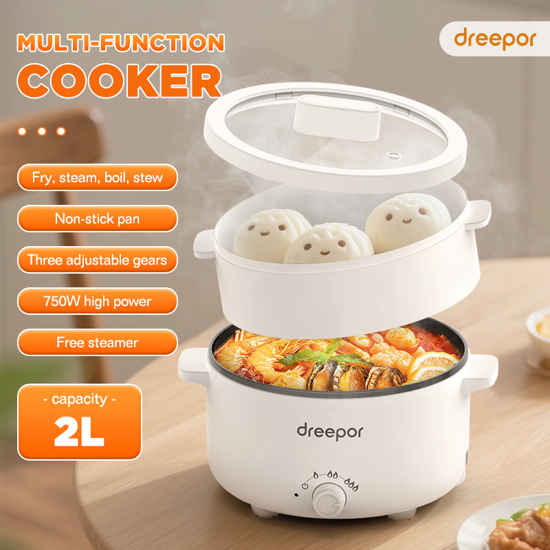 Dreepor 2L Double-Layer Steamer & Frying Pan