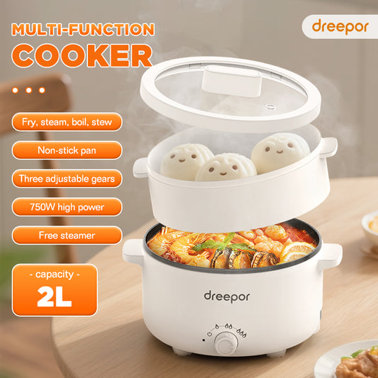 Dreepor 2L Double-Layer Steamer & Frying Pan