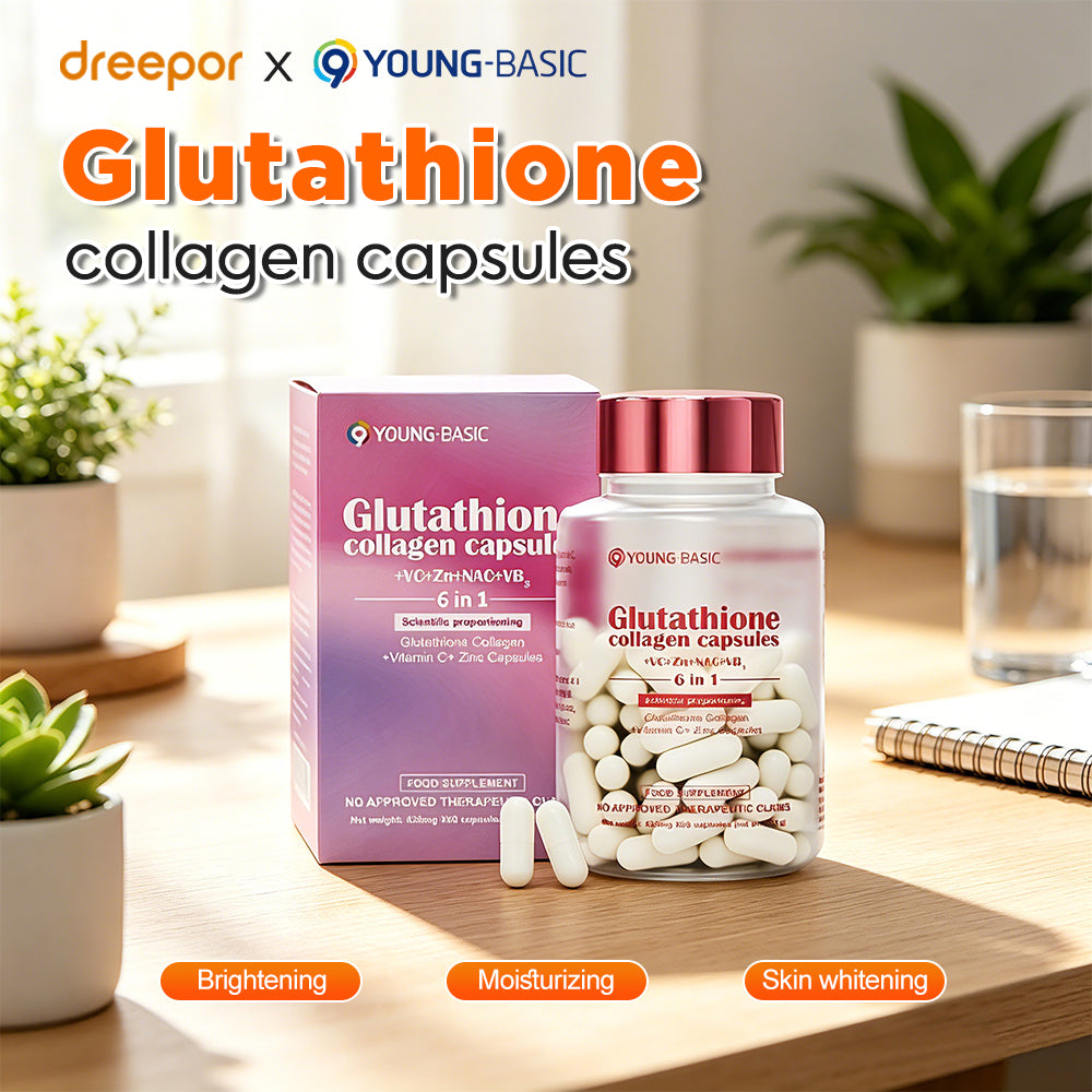 Dreepor & 9YOUNG-BASIC Glutathione Collagen Peptides – Brightening & Anti-Aging Capsules