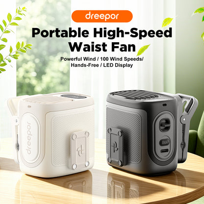 Dreepor Wearable Waist Fan – Hands-Free, 5-Speed Cooling