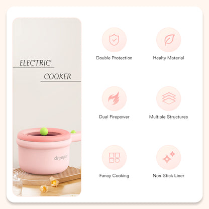 Dreepor Multi-function Electric Cooker Mini Non-stick Pan
