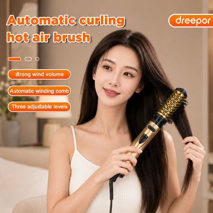 Dreepor 2-in-1 Hot Air Styling Brush | Hair Dryer & Volumizer Brush | Fast Drying Hair Curler