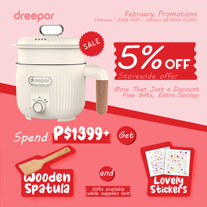 Dreepor Mini Electric Cooker:  Multifunctional Pot with Steamer Basket