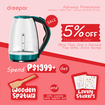 Dreepor 1.8L Fast Boil Electric Kettle