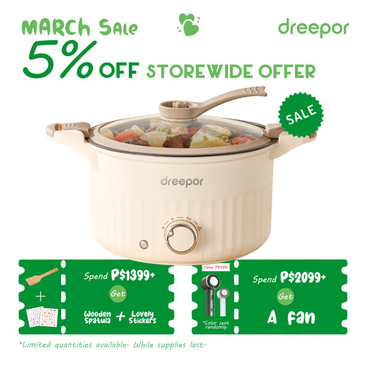 2-in-1 Dreepor Electric Cooker Hot Pot — Perfect for Filipino Cooking, Soups & Stir-Fry
