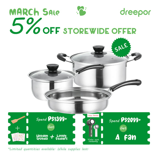 Dreepor 3-Piece Stainless Steel Cookware