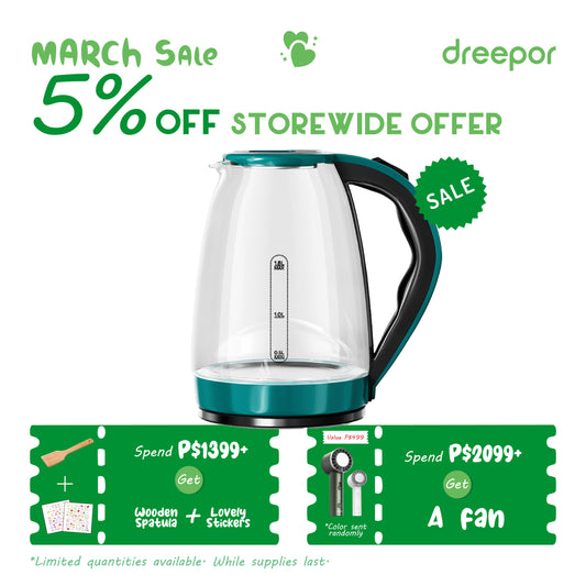 Dreepor 1.8L Fast Boil Electric Kettle