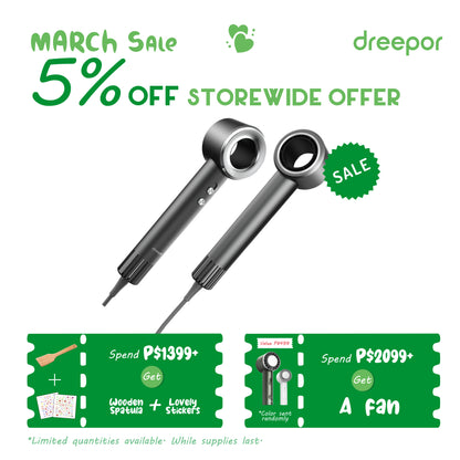 Dreepor High Speed Ionic Hair Dryer – Fast Dry, Low Noise, Salon Hair Dryer PH