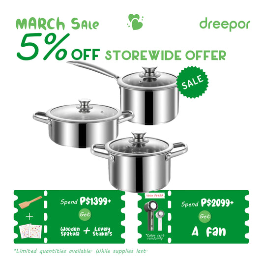 Dreepor 304 Stainless Steel Soup Pot with Glass Lid – Non-Stick Cooking Pot PH