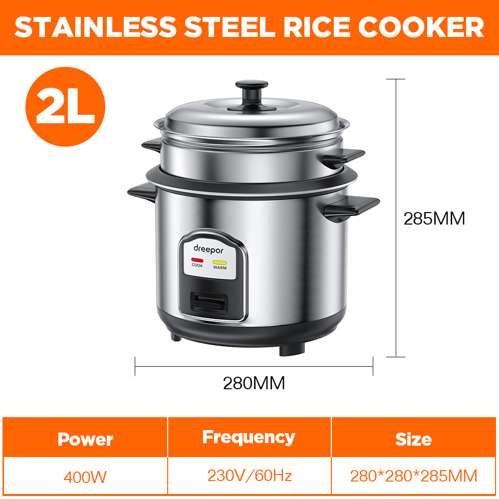 Dreepor Electric Rice Cooker with Steamer