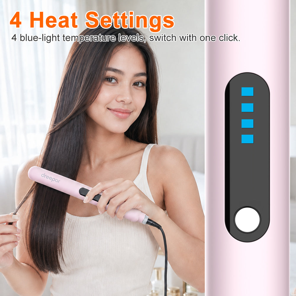 Dreapor Hair Straightener with 4 Heat Settings – Ceramic Flat Iron