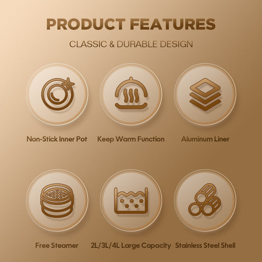 Dreepor Electric Rice Cooker with Steamer