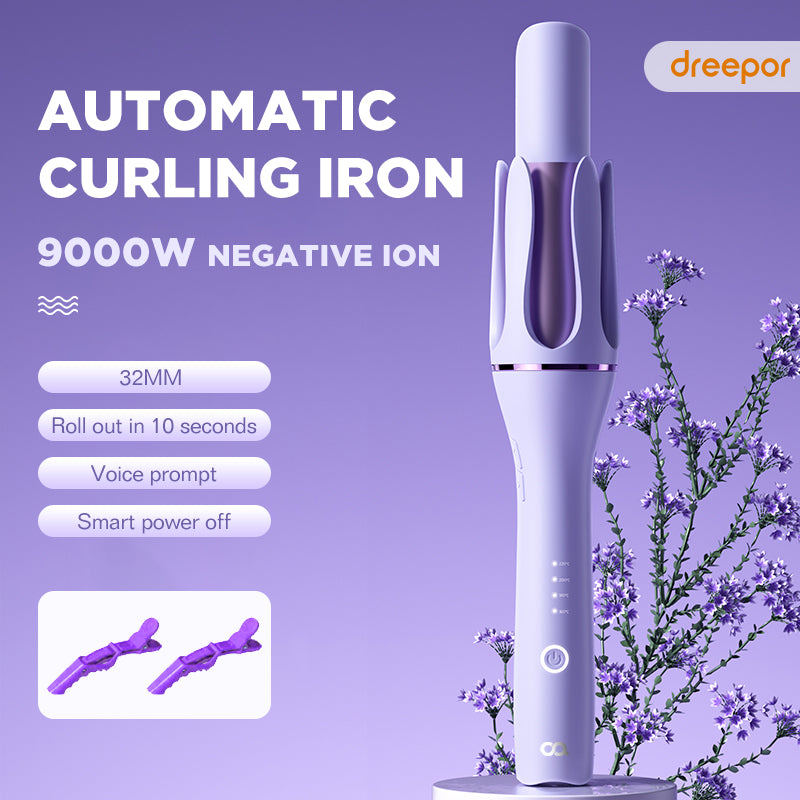 Dreepor 32MM Automatic Curling Iron - Frizz-Free Curls in 5 Mins!