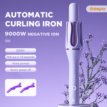 Dreepor 32MM Automatic Curling Iron - Frizz-Free Curls in 5 Mins!