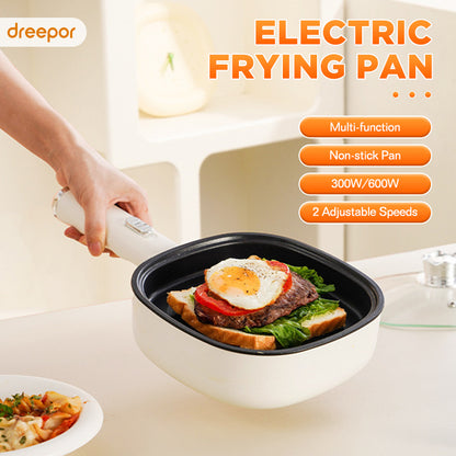 Dreepor Mini Non-Stick Electric Skillet - 2-in-1 Fry & Grill Pan