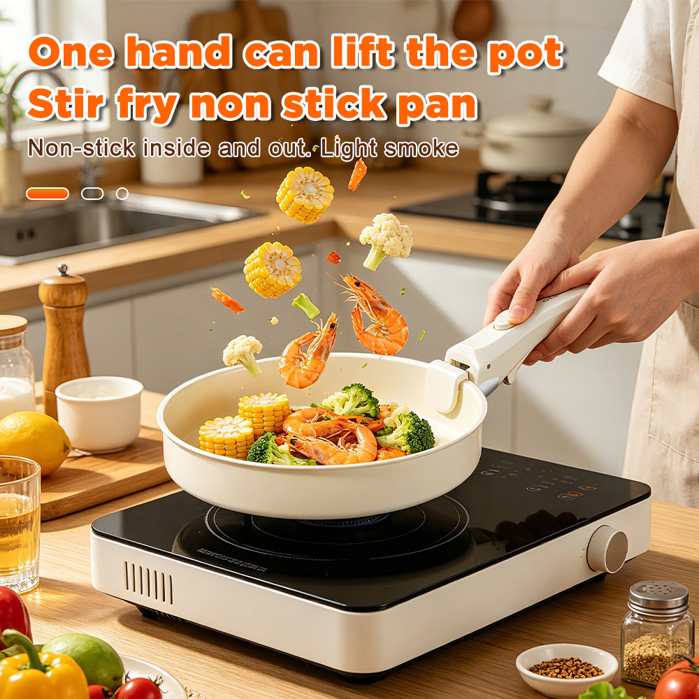 Dreepor Detachable Handle Cooking Pot Set – Non-Stick Soup Pot & Frying Pan