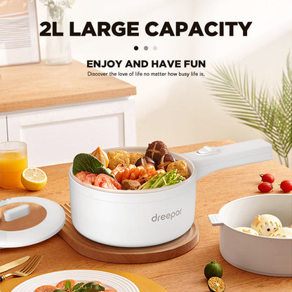 Dreepor Multi-Function electric Cooking Pot 2L – Non-Stick Pot for Rice, Noodles & Soup