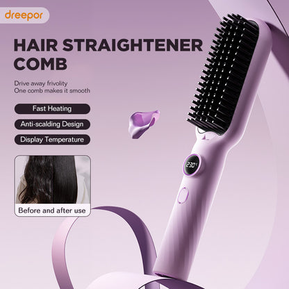 Dreepor Negative Ion Straightening Comb - Salon-Perfect Hair at Home