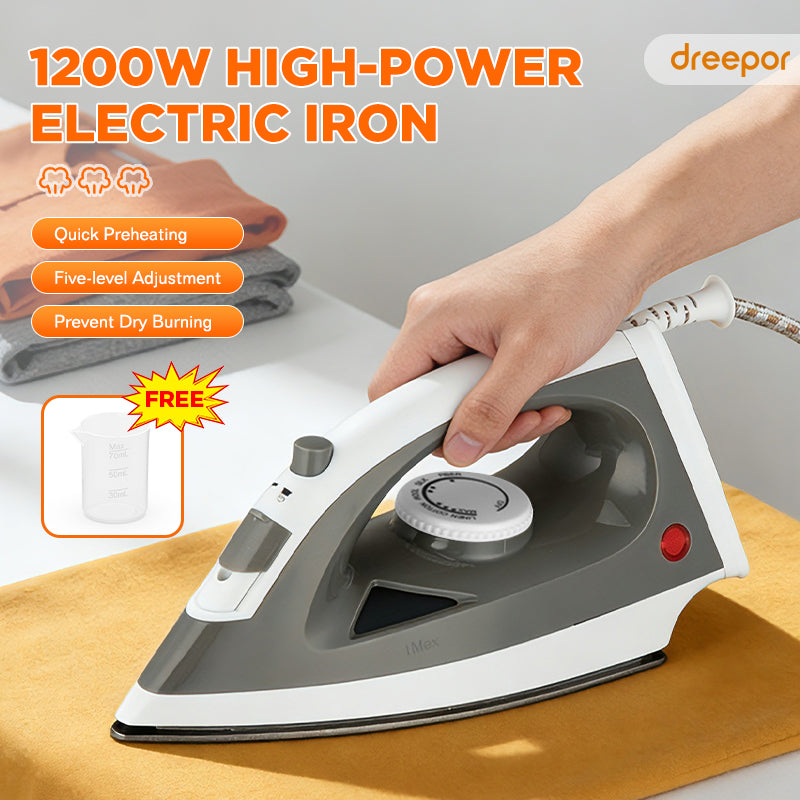 Dreepor Steam Iron – 1200W & 1600W Fast Heating for Easy Wrinkle Removal