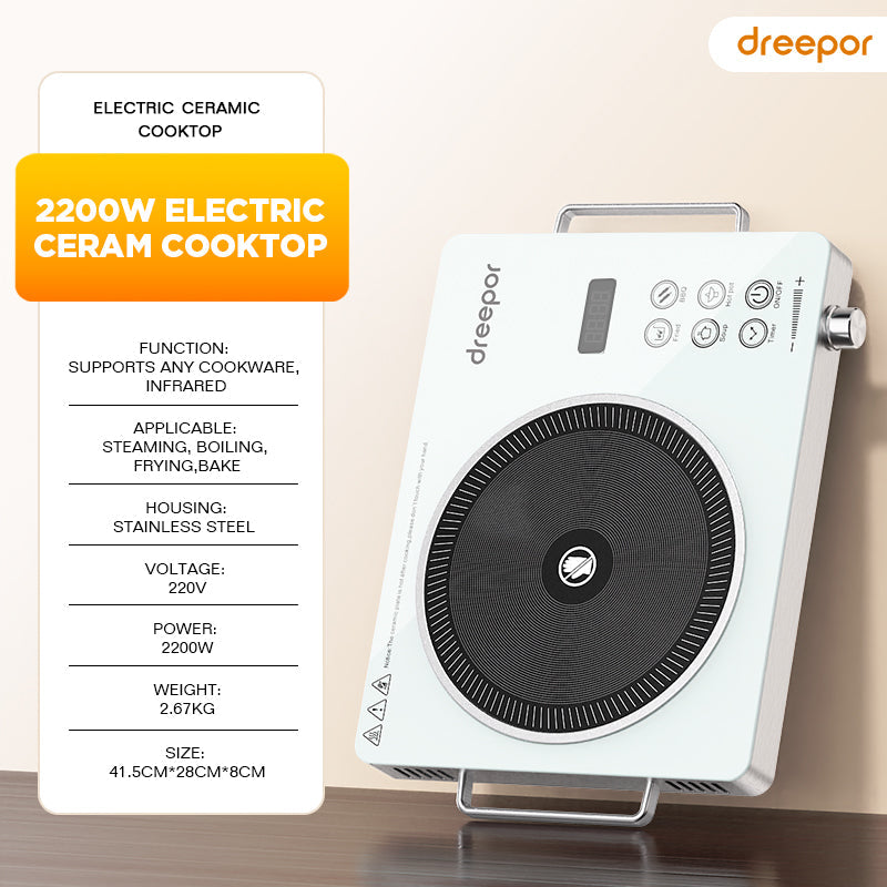 Dreepor 2200W Electric Ceramic Cooker – Fast & Easy Cooking for Everyday Meals