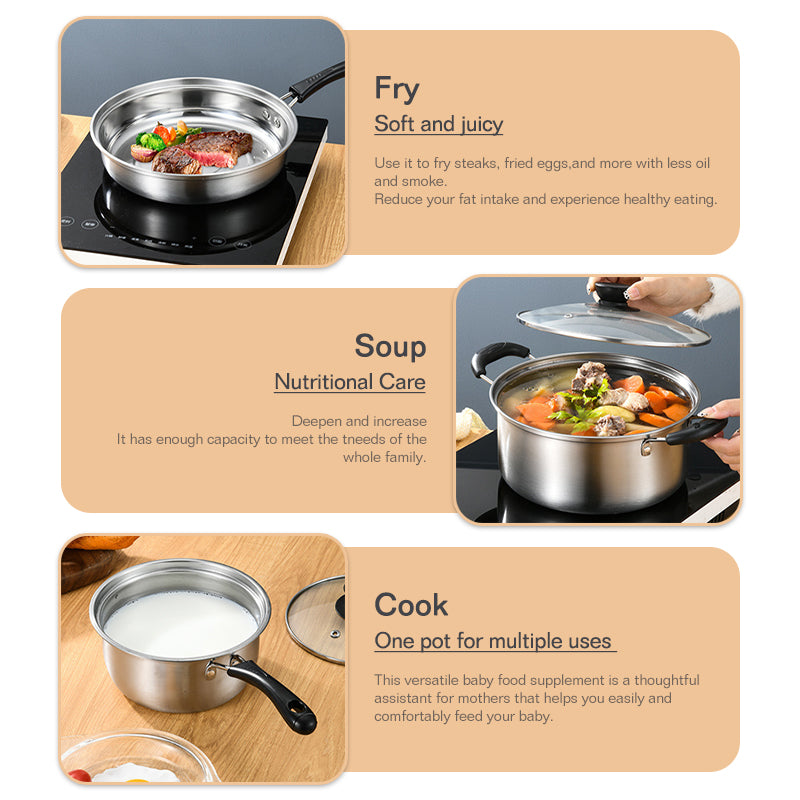 Dreepor 3-Piece Stainless Steel Cookware