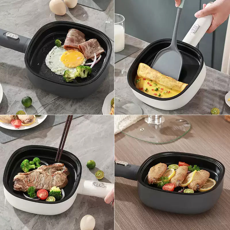 Dreepor Mini Non-Stick Electric Skillet - 2-in-1 Fry & Grill Pan