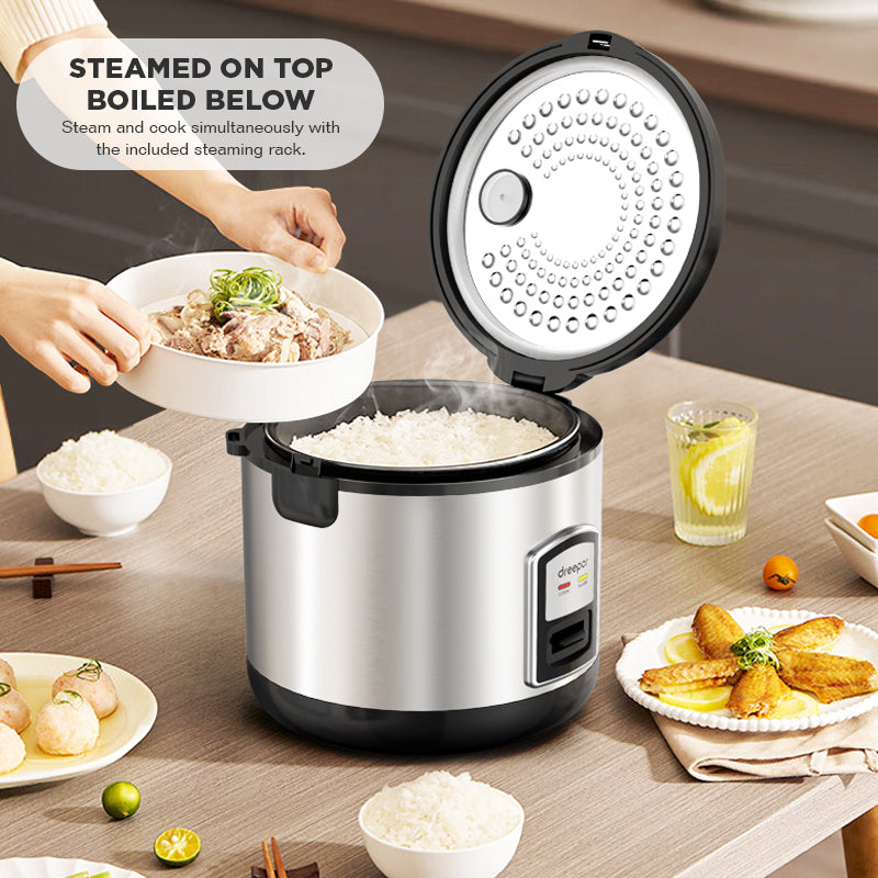 Dreepor Large Capacity Rice Cooker - 3L / 4L Pot with Food Steamer