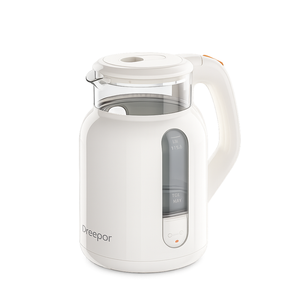 Dreepor 1.8L Electric Glass Kettle | Fast Boil Water Heater with Auto Shut-Off