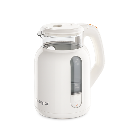 Dreepor 1.8L Electric Glass Kettle | Fast Boil Water Heater with Auto Shut-Off