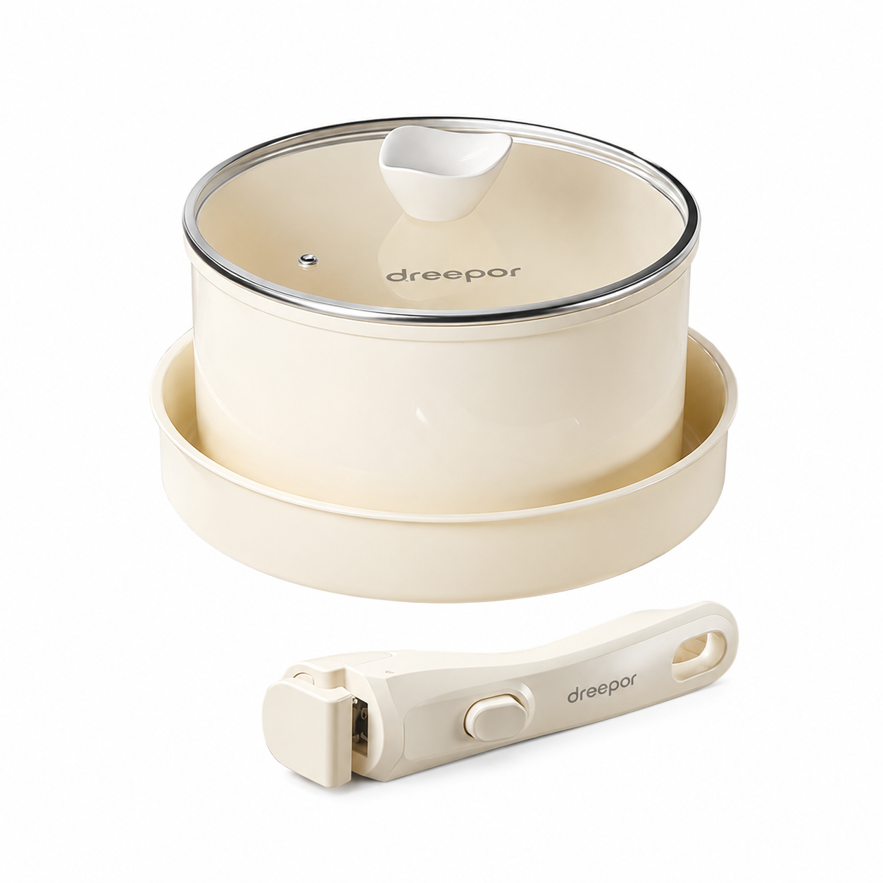 Dreepor Detachable Handle Cooking Pot Set – Non-Stick Soup Pot & Frying Pan