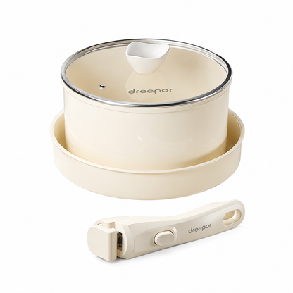 Dreepor Detachable Handle Cooking Pot Set – Non-Stick Soup Pot & Frying Pan