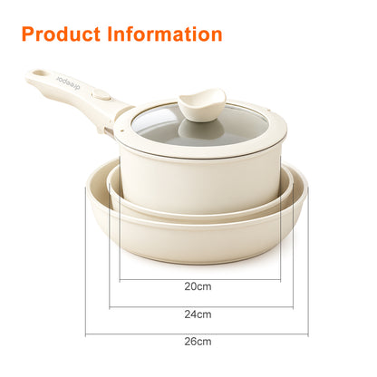 Dreepor Detachable Handle Cooking Pot Set – Non-Stick Soup Pot & Frying Pan