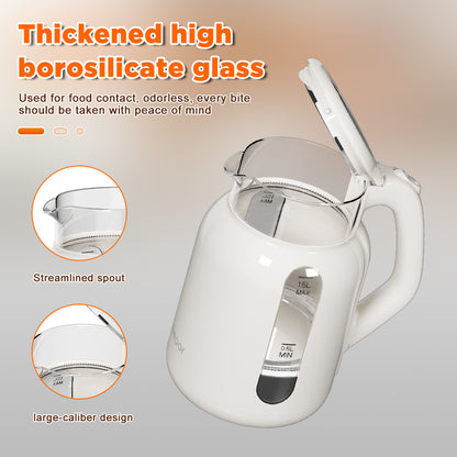 Dreepor 1.8L Electric Glass Kettle | Fast Boil Water Heater with Auto Shut-Off