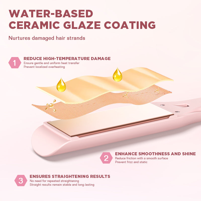 Dreepor 2-in-1 Ionic Hair Straightener & Curler – 15s Fast Heating Ceramic Flat Iron for Smooth & Shiny Hair