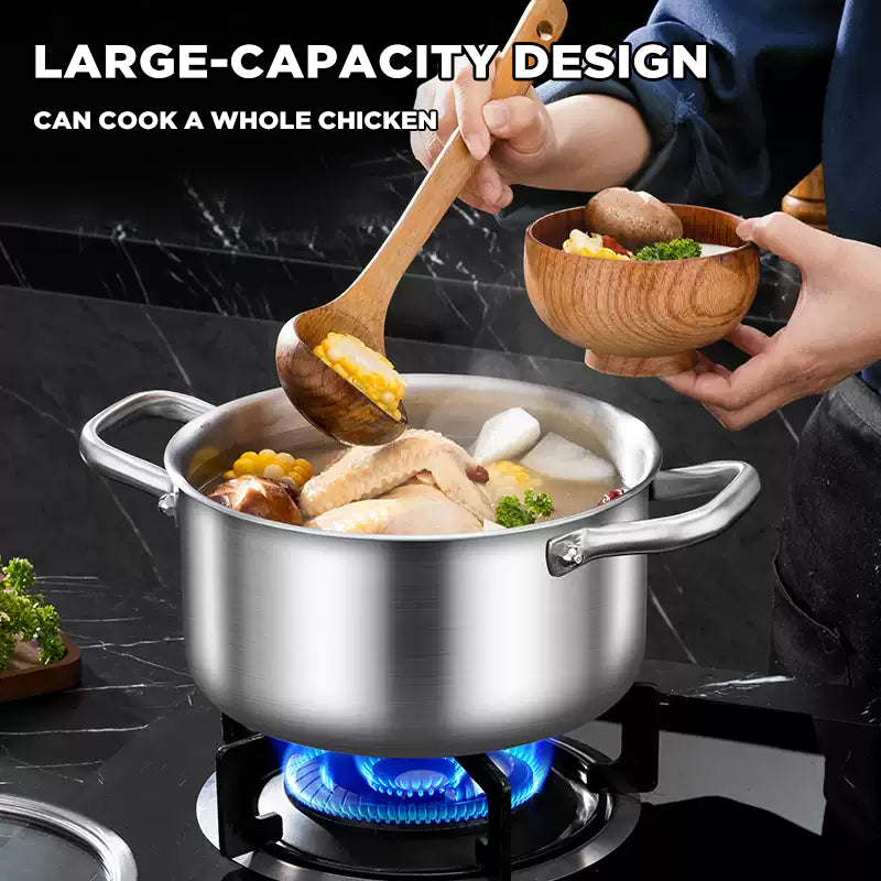 Dreepor 304 Stainless Steel Soup Pot with Glass Lid – Non-Stick Cooking Pot PH