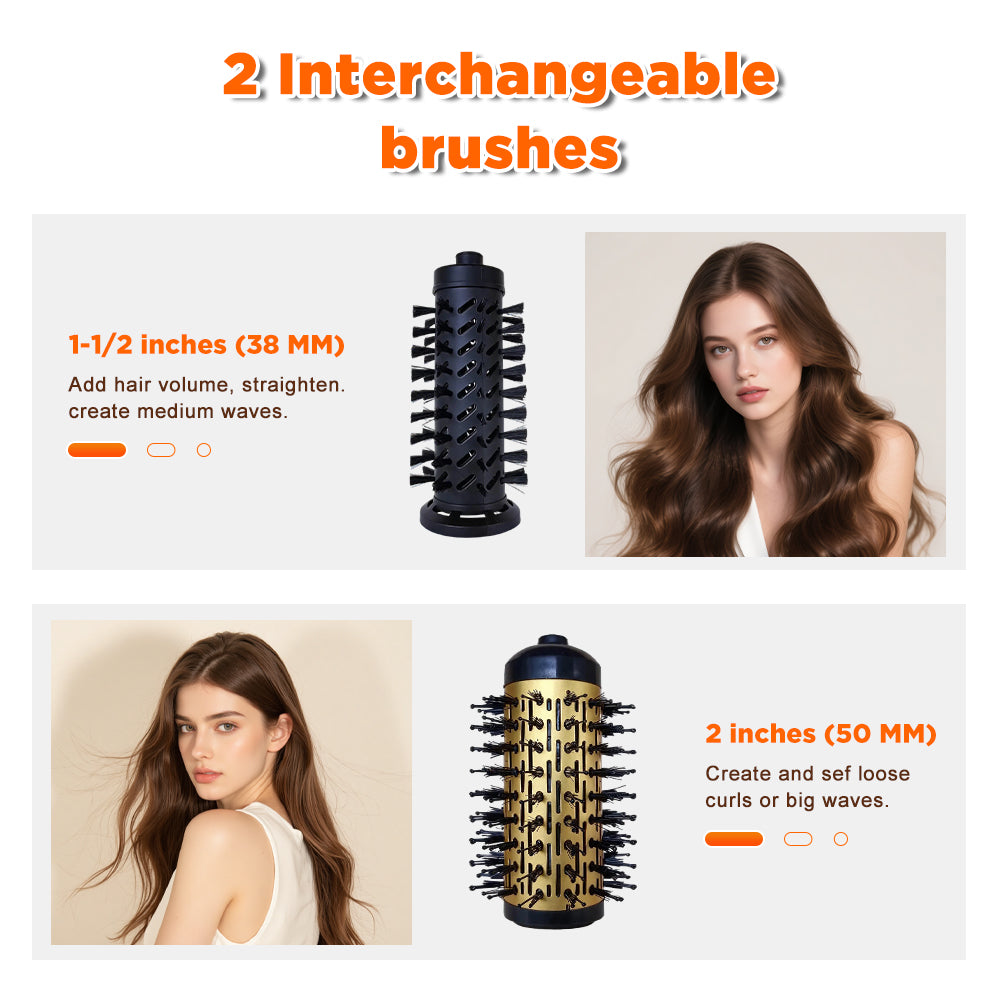 Dreepor 2-in-1 Hot Air Styling Brush | Hair Dryer & Volumizer Brush | Fast Drying Hair Curler