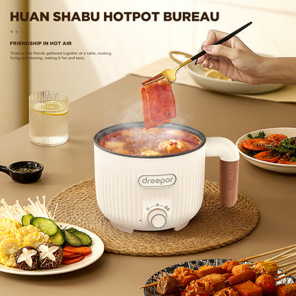 Dreepor Mini Rice Cooker: 3-Cup Multifunctional Pot with Steamer Basket