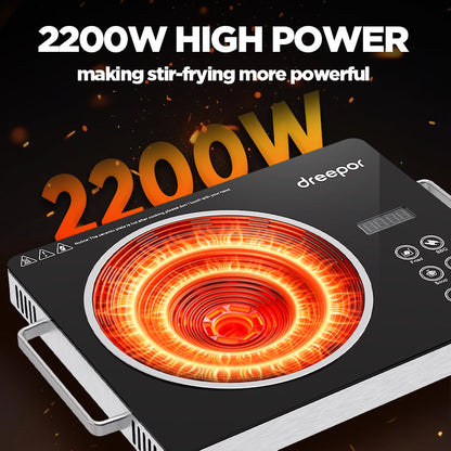 Dreepor 2200W Electric Ceramic Cooker – Fast & Easy Cooking for Everyday Meals