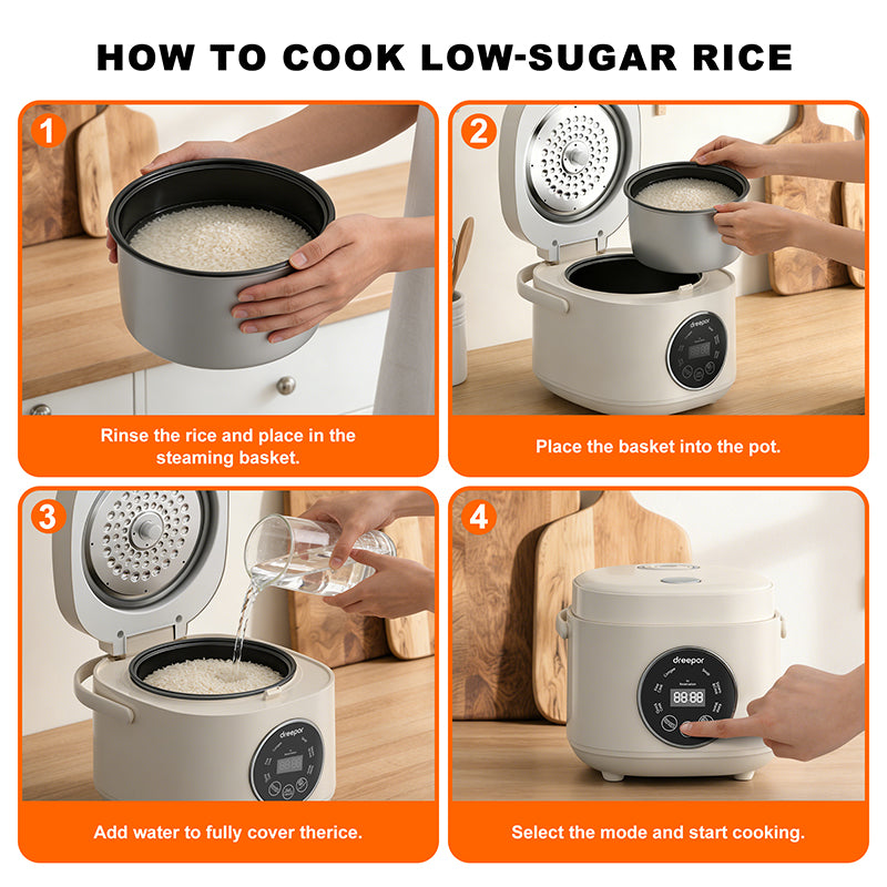 Dreepor Smart Rice Cooker – Touch Display & One-Button Cooking for Daily Meals