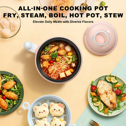 Dreepor Multi-Function Electric Cooker 1.5L | Portable Hot Pot for Noodles, Soup & Daily Meals