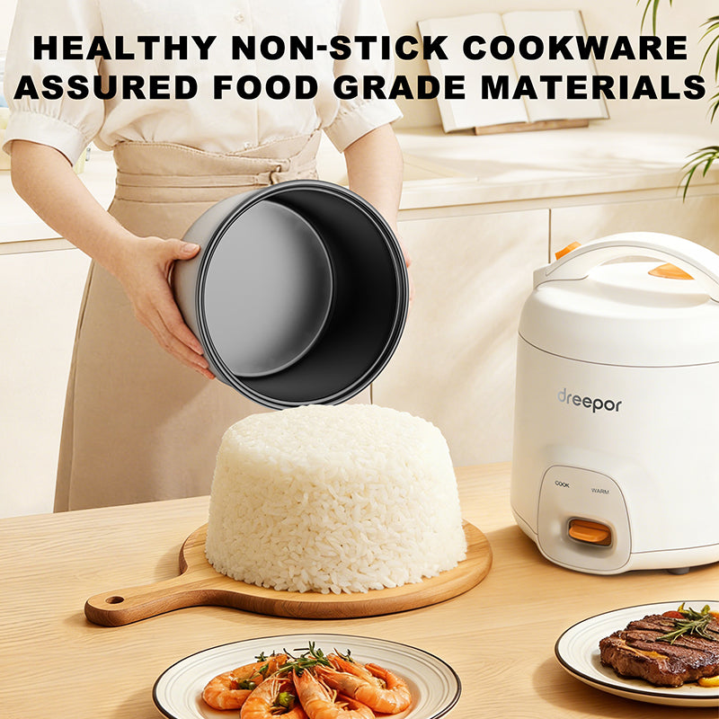 Dreepor Easy Rice Cooker with Steamer
