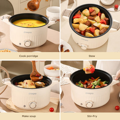 2-in-1 Dreepor Electric Cooker Hot Pot — Perfect for Filipino Cooking, Soups & Stir-Fry
