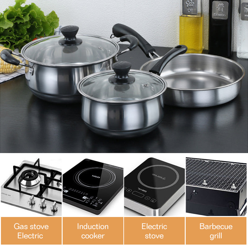 Dreepor 3-Piece Stainless Steel Cookware